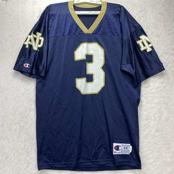 Vintage Notre Dame Jersey Football Mens 44 Blue Champion Fighting Irish 90s USA - Picture 1 of 7